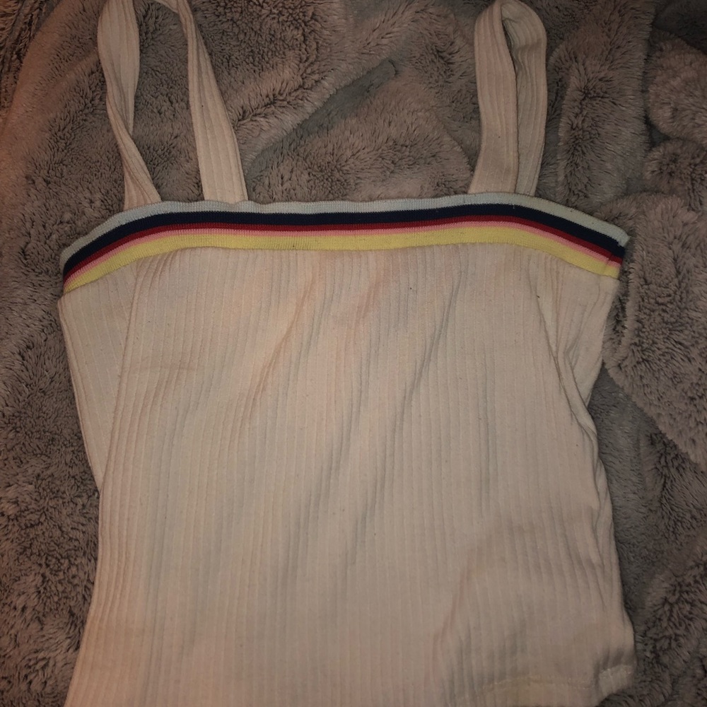 Forever 21 Ribbed Stripe Trim Cami